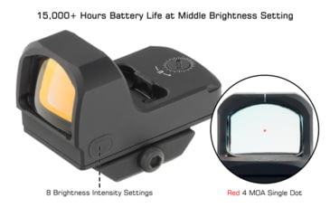 Image of Leapers UTG OP3 Micro SL, Red 4.0 MOA Single Dot Reticle, Black, OP-RDM20CT