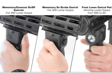 Image of Leapers UTG Pro Polymer Grip Weapon Lights, 400 Lumen, Black, MT-EL223GX