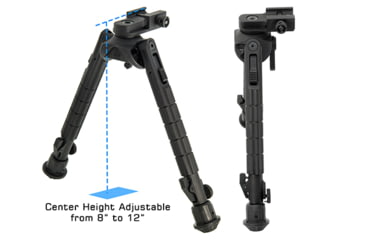 Image of Leapers UTG Recon 360 TL Bipod, 8in-12in Center Height, Picatinny, Black, TL-BP03-A