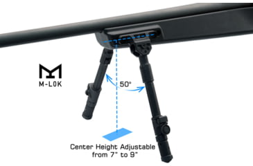 Image of Leapers UTG Recon Flex II Bipod, 7in-9in Center Height, M-LOK, Black, TL-BPDM03
