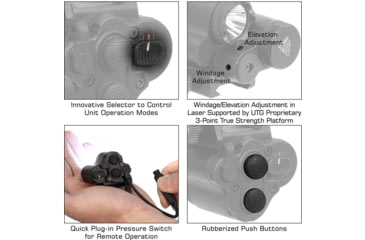 Image of Leapers UTG Sub-compact LED Light and Aiming Adjustable Red Laser, Black, LT-ELP28R