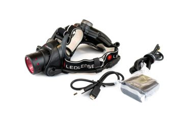 Image of LED Lenser H14R.2 1000 Lumens LED Headlamp, Black/White Band - Rechargeable 880036