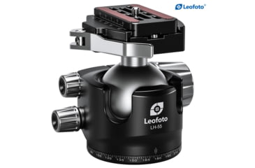 Image of Leofoto LM-364C X Version Tripod w/ 75mm Bowl/Platform w/ LH Ballhead Set, Black, LM-364CX+LH-55LR