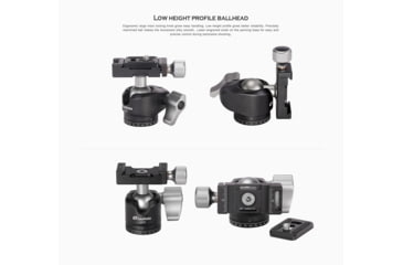 Image of Leofoto MT-02 Aluminum Mini Table Top Tripod w/ Ball Head Kit, Black, MT-02+LH-25