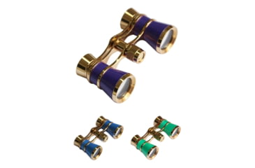 Image of Levenhuk Broadway 325C 3x25mm Opera Glasses w/ Chain, Amethyst, Blue Wave, Lime