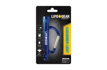 Image of Life Gear Anodized Aluminum Carabiner + Flashlight +Whistle, Blue TG08-10132-MT3-Blue