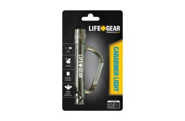 Image of Life Gear Anodized Aluminum Carabiner + Flashlight +Whistle, Silver TG08-10132-MT3-Silver