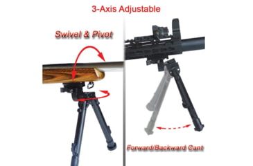 Image of Lion Gears Scout-Pod 7in-9in Tactical Button-Lock 3-Position Folding Bi-pods, with Integrated Picatinny/Weaver Mounting Deck, LG-SP-3D06