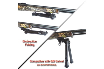 Image of Lion Gears Scout-Pod 7in-9in Tactical Button-Lock 3-Position Folding Bi-pods, with Sling Stud Mounting Deck, LG-SP-3D06SL