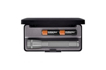 Image of MagLite Mini 2 Cell AA Incandescent Flashlight, Gray Pewter, Gift Box, M2A09L
