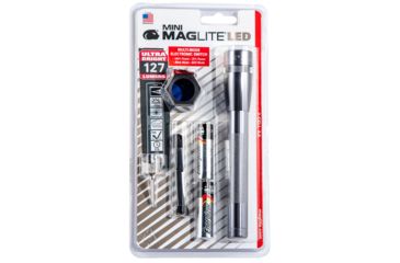 Image of Maglite SP2209C Mini Maglite Red/Blue/Clear LED 97 Lumens AA 2 Battery Gray C