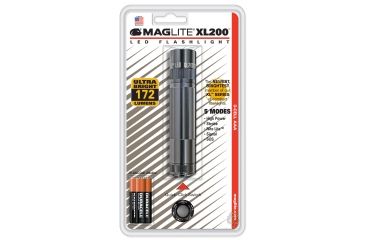 Image of Mag-Lite XL-200 3-Cell AAA LED Flashlight, Gray Blister Pack S3096
