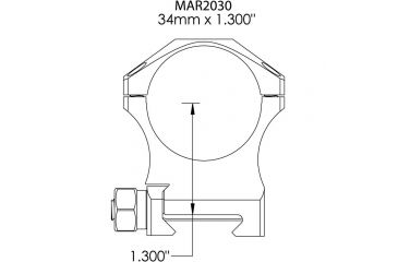 Image of Rifle Scope Rings 34mm 1.300", Black