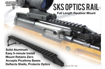 Image of Matador Arms SKS Optics Rail Rifle Scope Mount, Black, 10in, MAC692
