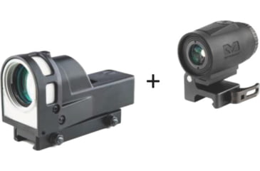 Image of OpticsPlanet Exclusive Meprolight M21 Reflex Red Dot Sight, 1x30mm, Open X and MMX3 3x18mm Micro Magnifier, 56262610