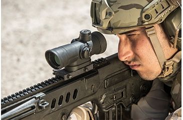 Image of Meprolight Mepro 4X Day Rifle Scope w/QD Picatinny Mount, SS109 Crosshair Reticle, Black, ML80402