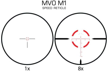 Image of Meprolight MVO 1-8x28mm 34mm Tube Rifle Scope, First Focal Plane, Etched Glass M1 MRAD, Black, 901245701