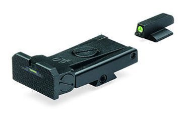 Image of Meprolight Square-Notch Adjustable Tritium Pistol Night Sight Set, Kimber 1911, Green/Tritium Front, Green/Tritium Rear, Black, ML21210