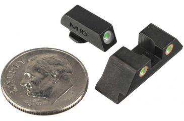Image of Meprolight Tru-Dot Night Sight Set for Glock 10mm &amp; 45 ACP, Green Front/Orange Rear, 10222O