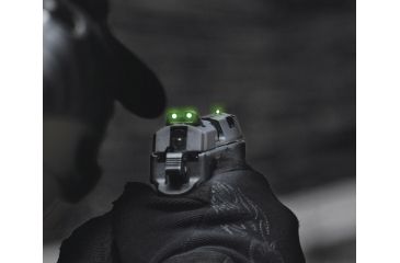 Image of Meprolight Tru-Dot Night Sight Set for Glock 10mm &amp; 45 ACP, Green Front/Rear, 10222