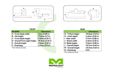 Image of Meprolight TRU-DOT Self Illuminated Rifle Night Sights, AR-15/M16/M4, Green 2 Dot Set, Black, 1316183101