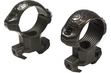 Image of Millett Angle-Loc Weaver Style Rifle Scope Rings, 1in, .22 Cal, High, Engraved