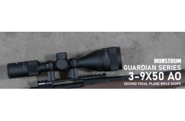 Image of Monstrum Guardian 4-9x50mm w/ Parallax Adjustment AO Rifle Scope, 1in Tube Second Focal Plane, Black, SG3950-AO-B