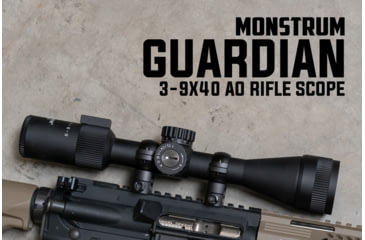 Image of Monstrum Guardian AO Rifle Scope, 3-9x40mm, 1 inch Tube, Second Focal Plane, Crosshair Reticle, Black, SG3940AO-B