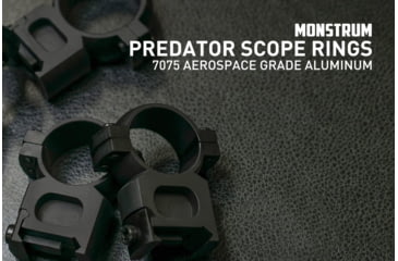 Image of Monstrum Predator Series 7075-T6 Hard-Anodized Aluminum Scope Rings, Picatinny Base, 30 mm, Low Profile, Black, ZR33L-B