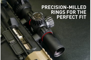 Image of Monstrum Predator Series 7075-T6 Hard-Anodized Aluminum Scope Rings, Picatinny Base, 30 mm, Low Profile, Black, ZR33L-B