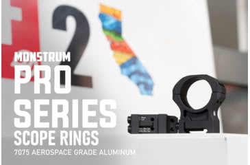 Image of Monstrum Pro Series 7075 Aluminum Scope Rings, 30mm, High Profile, Black, ZS305H