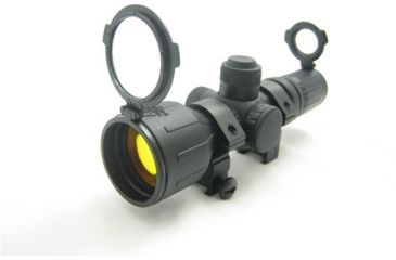 Image of NcSTAR Illuminated Compact Rifle Scope - 3-9x42E Ill. Comp. Rubber Coated Scope / Ring / Ruby SECR3942R Rifle Scope