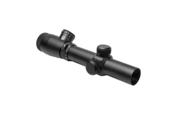 Image of Ncstar Shooter I 1.1-4X24 Full Size Scope/Blue &amp; Red Ill./Mil-Dot/Green Lens, BLACK SEEFM11425G