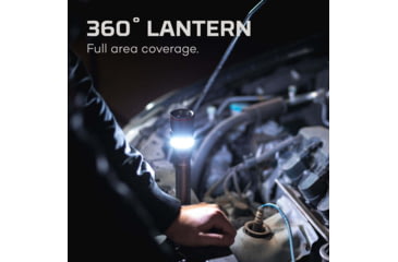 Image of Nebo Franklin Twist Rechargeable Flashlight/ Work Light and Lantern, 400 Lumens, Black, NEB-WLT-0024