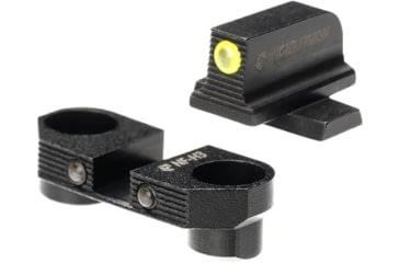 Image of Night Fision Optic Mounted Stealth Series Square-Notch Tritium Pistol Night Sight, SIG Sauer M18/M17, Yellow Front, Green Tritium Rear, Black, SIG-OMS-M1718-SCS-YGZG