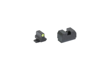 Image of Night Fision Optics Ready Stealth Series Tritium Night Sights, SIG Sauer, P-Series Dovetail, .315-.302 Blade Height, Yellow Fluorescent Ring Front, Black Rear, Black, SIG-180-315-302-YGZX