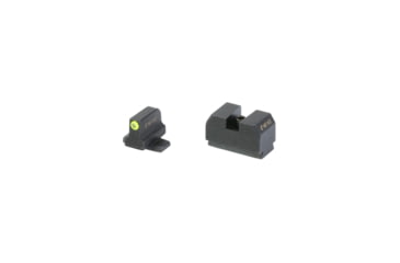 Image of Night Fision Optics Ready Stealth Series Sights, Tritium with Yellow Fluorescent Ring Front Sight, Black Rear Sight, Fits Sig P320 with P-Series Dovetail, .315"-.302" Blade Height, Square Notch Rear Sight, Nitride Finish, Black, SIG-180-315-302-YGZX