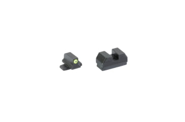 Image of Night Fision Optics Ready Stealth Series Tritium Night Sights, SIG Sauer, P-Series Dovetail, .240-.238 Blade Height, Yellow Fluorescent Ring Front, Black Rear, Black, SIG-180-240-238-YGZX