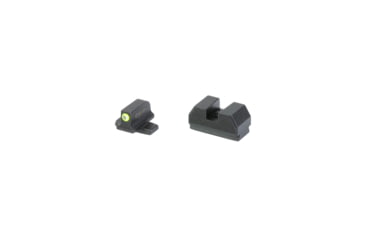 Image of Night Fision Optics Ready Stealth Series Sights, Tritium with Yellow Fluorescent Ring Front Sight, Black Rear Sight, Fits Sig P365 with P-Series Dovetail, .240"-.238" Blade Height, Square Notch Rear Sight, Nitride Finish, Black, SIG-180-240-238-YGZX