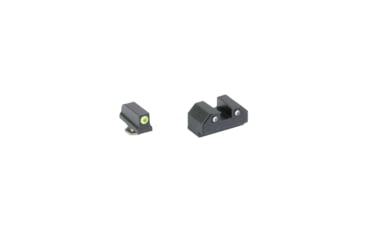 Image of Night Fision Optics Ready Stealth Series Tritium Night Sights, Glock 43/42/43X MOS, Yellow Fluorescent Ring Front, Tritium Rear, Black, GLK-003-220-227-YGZG