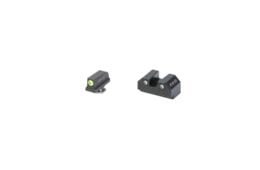 Image of Night Fision Optics Ready Stealth Series Sights, Tritium with Yellow Fluorescent Ring Front Sight, Tritium Rear Sight, Fits Glock 43/42/43X MOS, .220"-.227" Blade Height, Nitride Finish, Black, GLK-003-220-227-YGZG