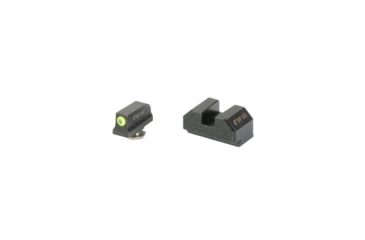 Image of Night Fision Optics Ready Stealth Series Square-Notch Tritium Pistol Night Sights, Glock 43X MOS, 220-227in Blade Height, Yellow Front Sight/Green Tritium, Blank Rear Sight, GLK-003-220-227-YGZX