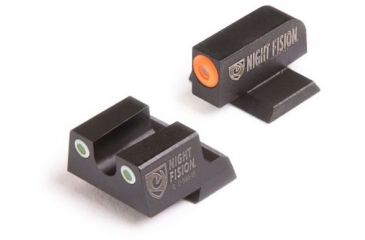 Image of Night Fision Perfect Dot Night Sight Set w/Front, Square Rear, Orange Front w/Green Tritium, White Rear w/Green T, Fits Canik TP9SFx/TP9SFL, CNK-026-003-OGWG