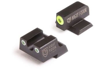 Image of Night Fision Perfect Dot Night Sight Set w/Front, Square Rear, Yellow Front w/Green Tritium, White Rear w/Green T, Fits Canik TP9SFx/TP9SFL, CNK-026-003-YGWG