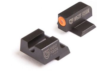 Image of Night Fision Perfect Dot Night Sight Set w/Front, U Rear, Orange Front w/Green Tritium, Blank Rear, Fits Canik TP9SFx/TP9SFL, CNK-026-014-OGZX