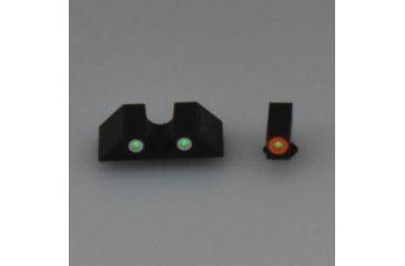 Image of Night Fision Perfect Dot Night Sight Set w/Orange Front, U White Rear, w/Green Tritium, Glock 17/17L/19/22-28/31-35/37-39, GLK-001-007-OGWG