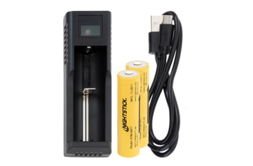 Image of Dual 18650 3400mA Rechargeable Lithium-ion Batteries w/ External Charger &amp; Cable