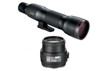 Image of Nikon 85mm EDG Fieldscope Spotting Scope w/20-60x Zoom Eyepiece, Straight 8292 w/20x Wide EDG Fieldscope Eyepiece, 8294