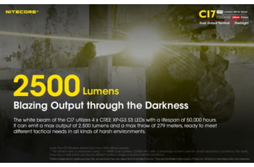 Image of Nitecore CI7 2500 Lumen White and Infrared IR LED Flashlight, Black, 6952506405237
