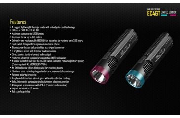 Image of Nitecore EC4GT Flashlight CREE XP-L HI V3 LED, 1000 Lumens, Black/Blue NITECORE-EC4GT-BLUE